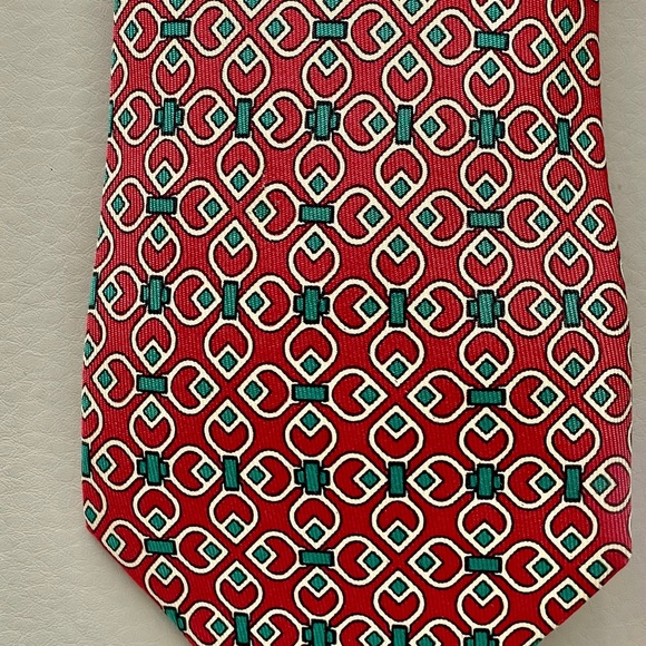 HERMÈS Silk Pattern Print Tie - Picture 2 of 4